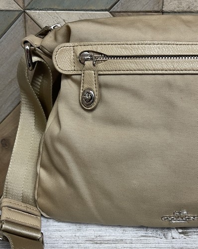 COACH Nylon 35502 Tan Putty Utility Crossbody Bag Shoulder Bag Purse FLAWS-READ - Picture 5 of 23