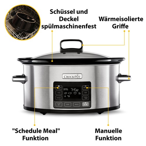 Crock-Pot TimeSelect Schongarer 5,6L Elektrischer Slow Cooker DEFEKT für Bastler - Bild 7 von 10
