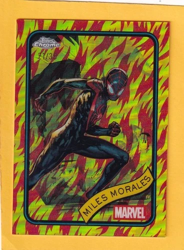2025 Topps Chrome Marvel Human Torch Refractors #176 Miles Morales NM-MT+ 21/39