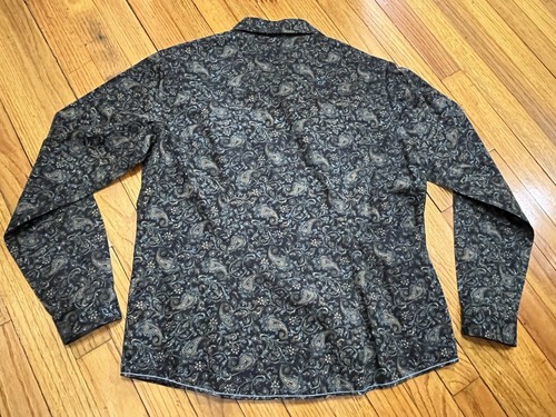 Rough Stock Panhandle Slim Black Paisley Floral Western Snap Shirt Women's L - Picture 15 of 15