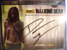 WALKING DEAD SEASON 4 DANAI GURIRA AUTOGRAPH CARD BLACK PRINT DG2