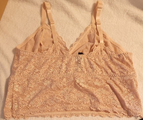 Bralette de encaje sin forro tórrido largo recortado inalámbrico rubor transparente talla 2 18/20 - Imagen 3 de 4