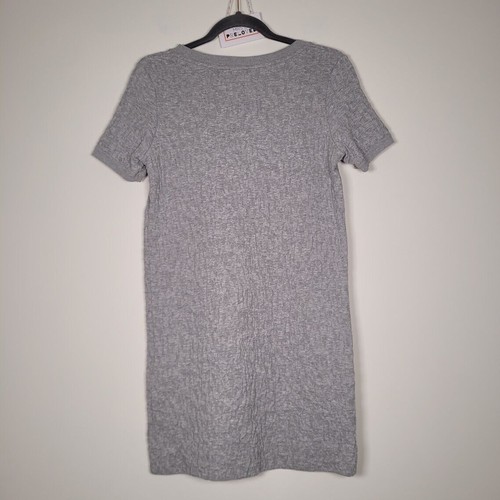Abito Cos Grigio XS Textured Shift Mini Abito Misto Cotone Maniche Corte Preloved - Foto 2 di 8