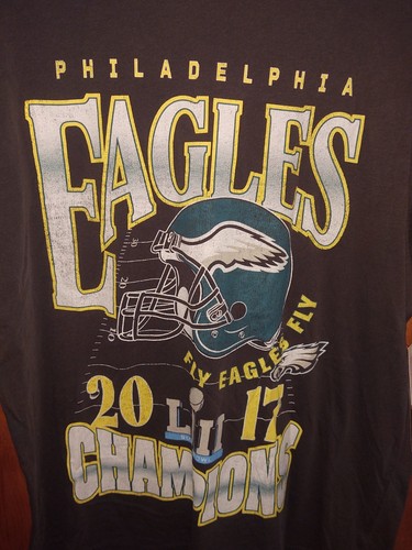 Philadelphia Eagles Black 2017 Super Bowl Champions T Shirt Men's M - Picture 3 of 5