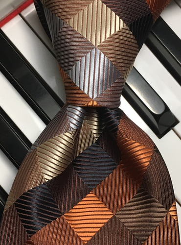 ALEXANDER JULIAN - COLOURS/ Powerful Plaid Polyester Tie in Awesome Autumn Tones - Picture 8 of 9