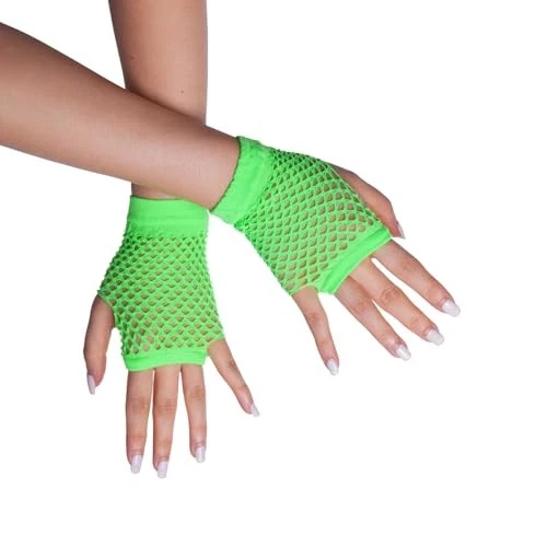 Guantes de red Alvogimor, guantes de malla sin dedos, muñeca de nailon elástico verde Foto 4 de 4