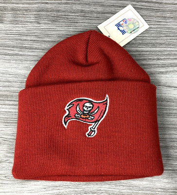 Retro Y2K NFL Tampa Bay Buccaneers cuffed winter stocking hat beanie NWT