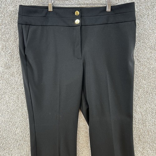 Anne Klein Women's Dress Pants Size Large Black High Rise Straight Leg - Picture 2 of 11