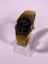 Vintage Citizen CQ 6110-S50831 Gold Tone Watch with Date - Not Working Sold/Seen