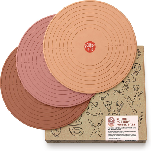 Pipistrelli in ceramica per ruota in ceramica - Set di 3 pipistrelli ruota in ceramica rotondi 12" con guida - Foto 10 di 12