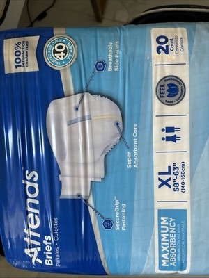 Attends Briefs XL Maxium Absorbency 20 Ct 