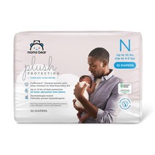 Amazon Brand - Mama Bear Plush Protection Diapers - Size Newborn, 32 Count