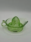Vintage Anchor Hocking Uranium Green Depression Glass Orange Juicer Lemon Reamer