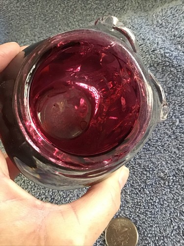 Glass Skull Candle Holder RED ART GLASS Halloween Skeleton Goth Decor - Picture 6 of 15