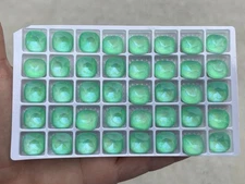 40 Pieces - 4470 12mm Cushion Cut Square Green Glow Crystals Aurora  Aurea