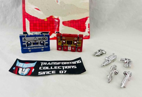 Transformers Original G1 1988 Cassettes Grandslam and Raindance Complete w/ Card - Picture 1 of 4