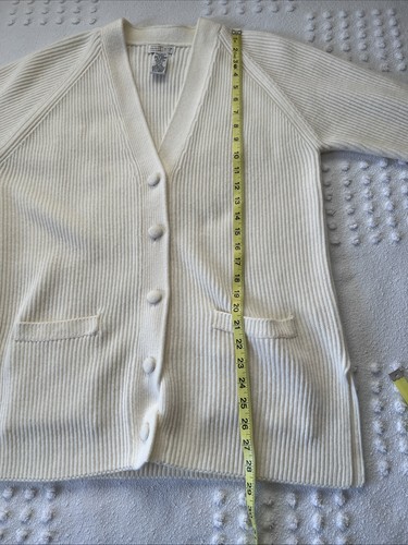Vintage Yarnworks Women's S Cream Ribbed Knit Long Sleeve Cardigan Sweater EC - Bild 10 von 11