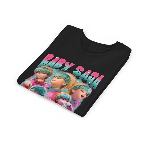 Youth Graphic Tee with 'Baby Saja' Design, Cool Kids Tee, Fun T-Shirt for [...] - Picture 6 of 8