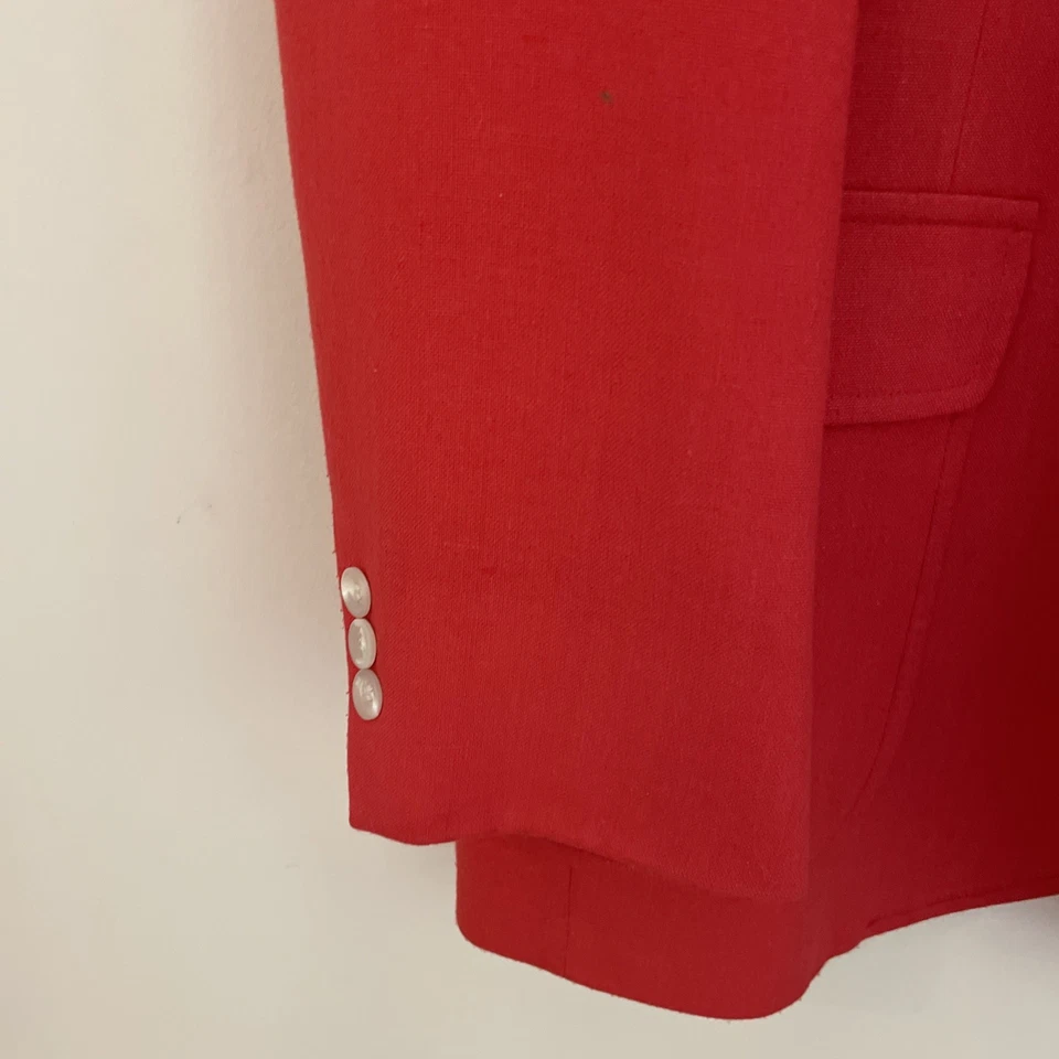 Vtg 1950s LACOSTE IZOD Men's Sport Coat Blazer Size 40 Red 2 Button Preppy - Image 2 of 4