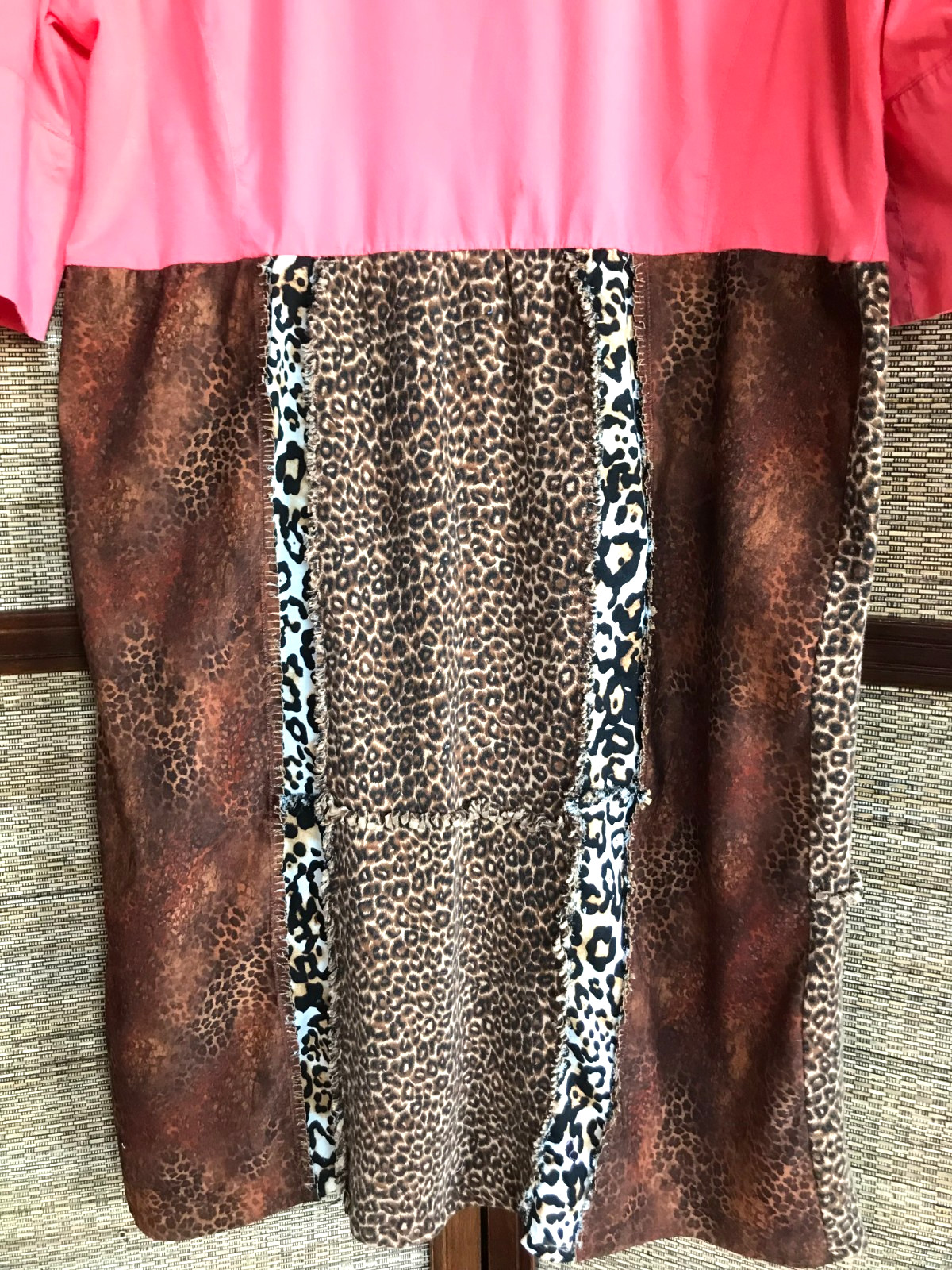 Upcycled Patchwork Duster Dress, Handmade Animal … - image 2