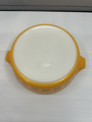 Vintage PYREX Town and Country Orange 471 Pint Size Casserole Bowl Stars Nice - Picture 8 of 12