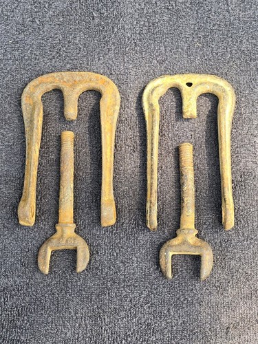 Antique Horse Drawn Plow Clevis Lot Old Rustic Farm Equipment Barn Country Decor - Picture 10 of 12