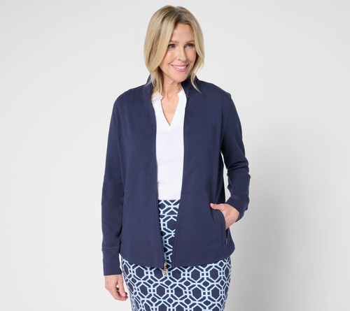 Belle by Kim Gravel Damen Jacke Gr. M Body Preppy Full Zip Blau A683201