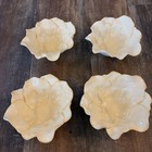 4 Pottery Barn Garden Yellow Ceramic Flower Shaped Bowls 7x3 In