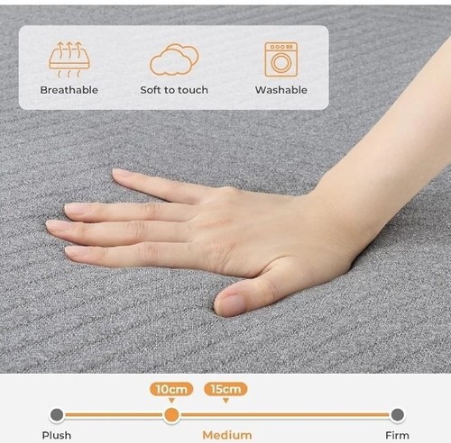 Vesgantti Folding Mattress Single Size 90x190cm, 10CM Gel Memory Foam Foldable - Picture 5 of 7