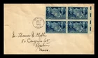 US COVER CHINESE RESISTANCE FIRST DAY ISSUE SCOTT 906 BLOCK OF 4 UNCACHETED