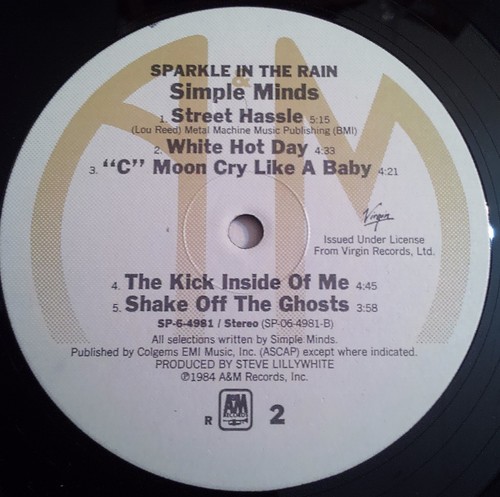 Simple Minds Sparkle In The Rain Record LP A&M 1984 Vg Condition - Picture 8 of 8