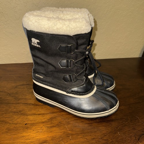 SOREL Women's Sz 5 Winter Carnival Snow Boots Black Stone Waterproof - Picture 2 of 13