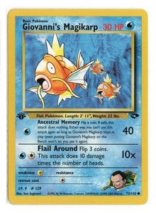 Pokemon Card Gym Challenge 73/132 Giovanni's Magikarp 1st Edition NM Condition