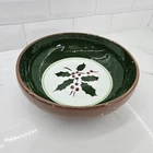 VTG Stangl Christmas Holly Berry 10" Serving Bowl NJ USA Pottery 50s-70s Holiday