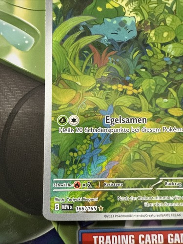 Pokémon Bisasam 166/165 Deutsch Seltene Full Art Top Zustand - Bild 2 von 4