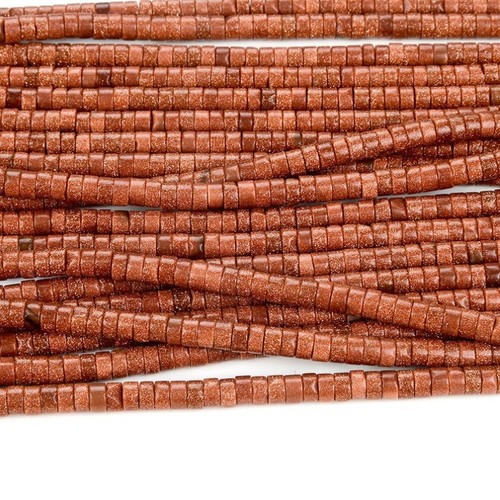 Cuentas espaciadoras de disco Heishi de arenisca dorada de alta calidad de 2x4 mm para hacer joyas - Imagen 2 de 5