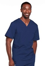 Navy Cherokee Scrubs Workwear Core Stretch Unisex V Neck Top 4725 NAVW