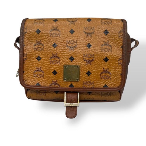 MCM Shoulder Bag, Crossbody, Visetos Pattern, Flap, Leather, Brown, Authentic - Picture 6 of 18