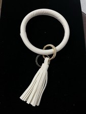 Key Chain Wristlet Bag Tag Charm Large Leather Bracelet Tassel Keychain