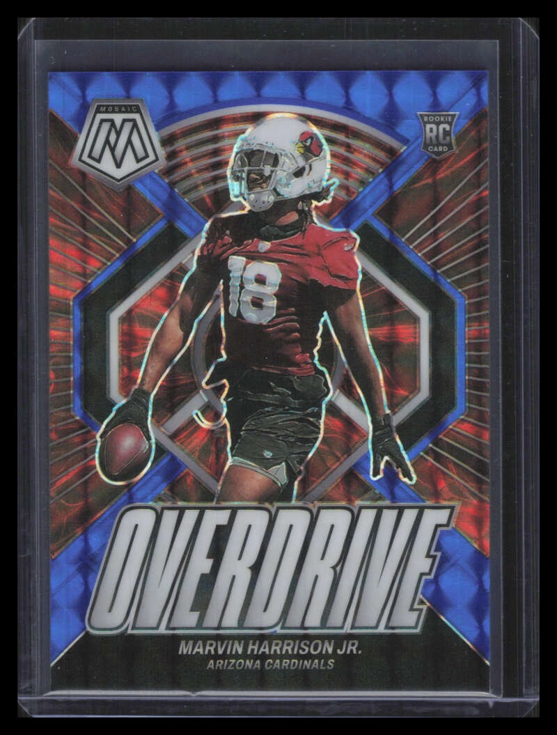2024 Panini Mosaic Overdrive Blue Refractor 2 Marvin Harrison Jr. Rookie 8/99