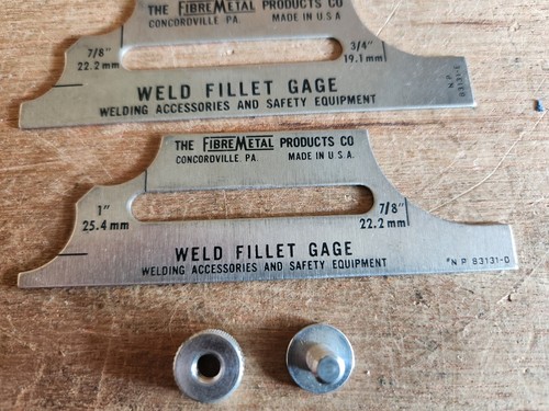 Misuratore filetto saldatura set 7 pezzi fibra metallo prodotti USA con manicotto macchinista vintage - Foto 8 di 24