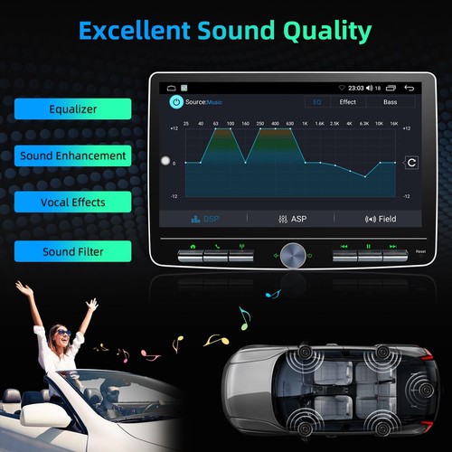 Single DIN Radio Autoradio Wireless CarPlay Android Auto, 10 Zoll Abnehmbar... - Bild 6 von 8