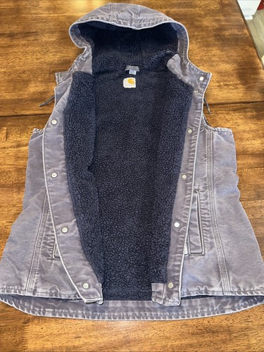 Vintage Carhartt Berkeley Vest Women’s Small 4/6 Gray/Lavender Sherpa Lined - Bild 3 von 8