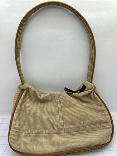 Vintage LEVIS Brown Corduroy Purse Zip Closure Short Strap Logo - Picture 2 of 6