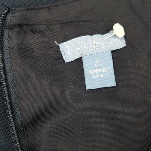 J. McLAUGHLIN Bleistiftrock mit Ösendetail marineblau Gr. 2 kurz Stretch Made in USA - Bild 8 von 12