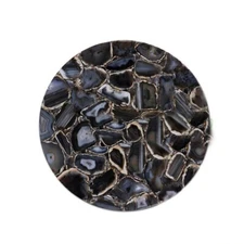 18"x18" Black Agate Coffee Table Top, Agate Side Table, Center Agate Table Decor
