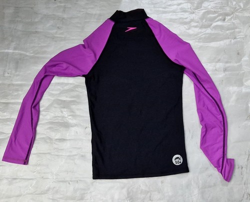 Camiseta SPEEDO Niñas Natación Manga Larga Negra Protección contra Erupciones Cuello Redondo Reino Unido 12 7 - Imagen 2 de 2
