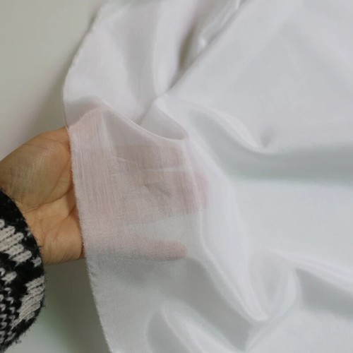 Natural White Silk Cotton Fabric 55''Wide Ivory White Silk Scarf Lining Material - Picture 7 of 10