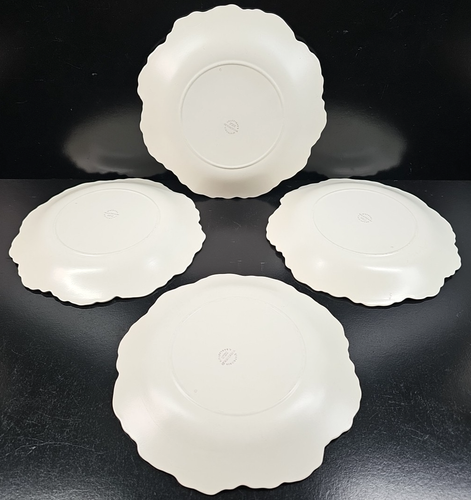 Juego de 4 platos de ensalada Wedgwood Dysart hoja vintage festoneada en relieve Inglaterra MCM lote - Imagen 2 de 24