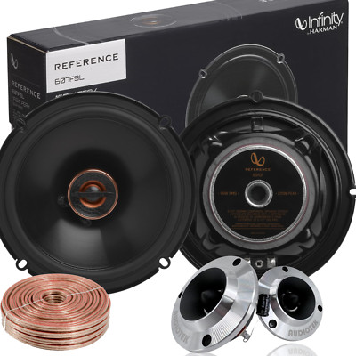 Infinity 6.5'' Coaxial Speakers 165W, 320WATTS Pair + 100FT Wire & 500 Tweeter